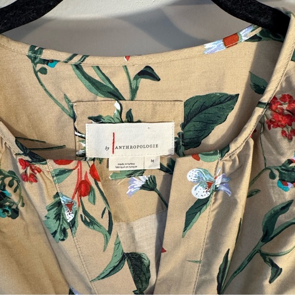 Anthropologie Somerset Dress 🌸 Size M • Floral Maxi Cotton 🌿 Tan Red Print - Picture 10 of 16